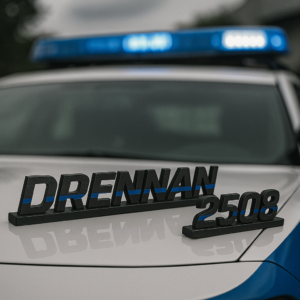 Personalized Blue Line Badge Name/Number