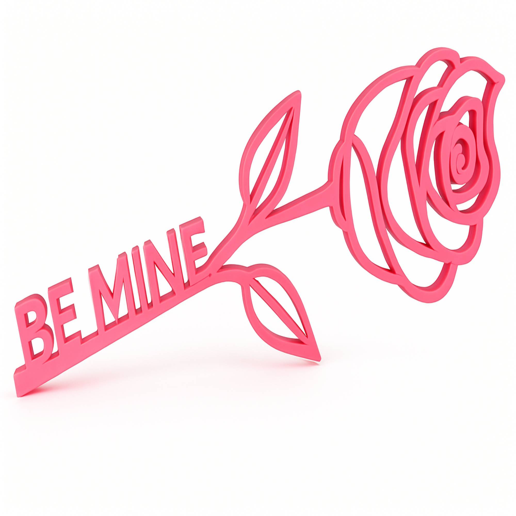 Personalized Pink Rose with Message