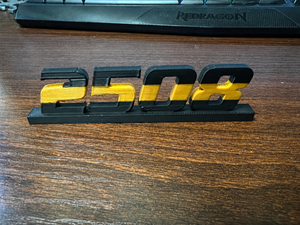 Personalized Gold Line Badge Name/Number