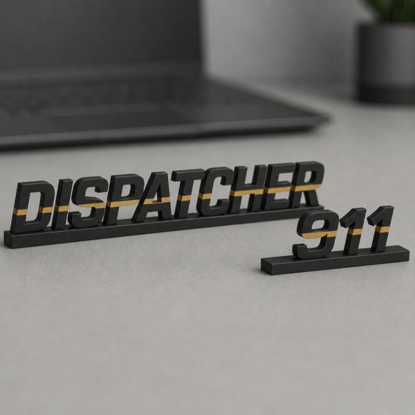 Personalized Gold Line Badge Name/Number